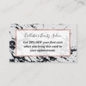 Carte De Réduction Motif moderne unique en marbre noir blanc marbré p (Devant)