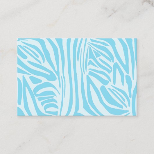 Carte De Réduction Motif Zèbre Bleu (Devant)