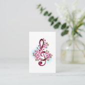 Carte De Réduction Musical treble clef notes with sakura flowers (Debout devant)