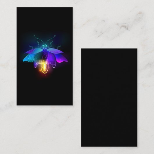 Carte De Réduction Neon Firefly sur noir (Devant / Derrière)