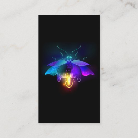 Carte De Réduction Neon Firefly sur noir (Devant)