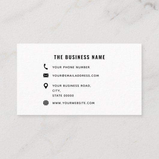Carte De Réduction Noir Blanc Élégant Simple Business Promo Loyauté (Dos)