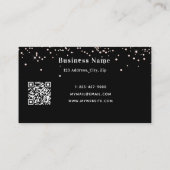 Carte De Réduction Noir blush rose or code qr entreprise (Dos)