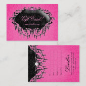 Carte De Réduction Noir de rose de certificat-prime de bijoux de (Devant / Derrière)