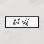 Carte de réduction noir et blanc (Devant)