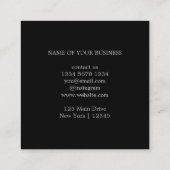 Carte De Réduction Noir minimaliste élégant (Dos)