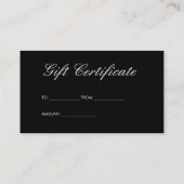 Carte De Réduction Noir minimaliste simple (Dos)