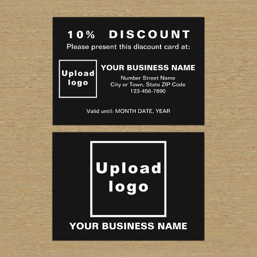 Carte de réduction noire pour entreprise