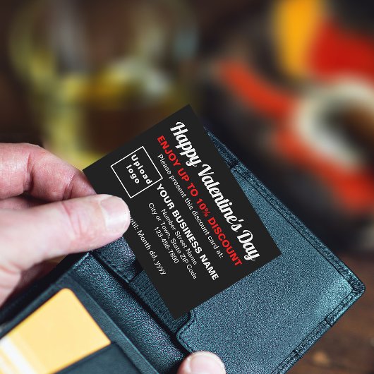 Carte de réduction Noire Valentine Business