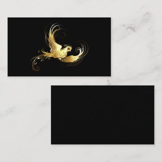 Carte De Réduction Oiseau d'or sur Arrière - plan noir (Devant / Derrière)