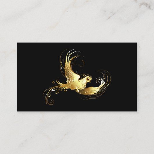 Carte De Réduction Oiseau d'or sur Arrière - plan noir (Devant)