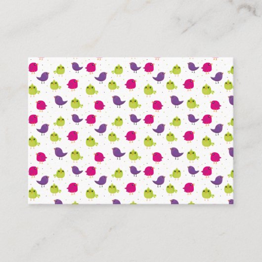 Carte De Réduction Oiseaux colorés mignons (Devant)