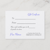 Carte De Réduction Ondulation dans l'eau bleue encore - (Dos)