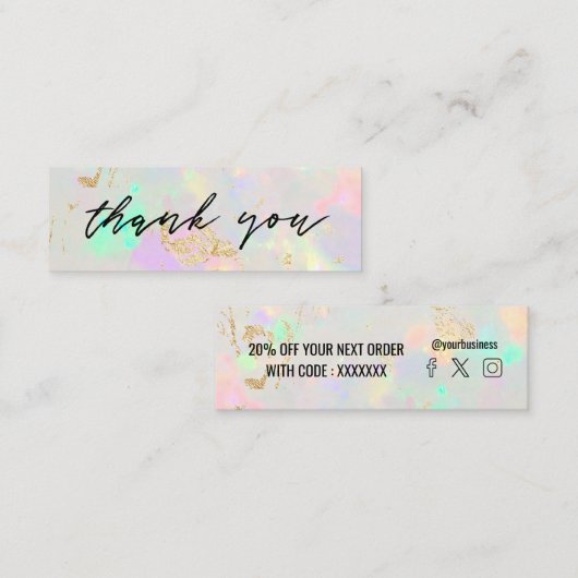 carte de réduction opal gemstone (Devant / Derrière)