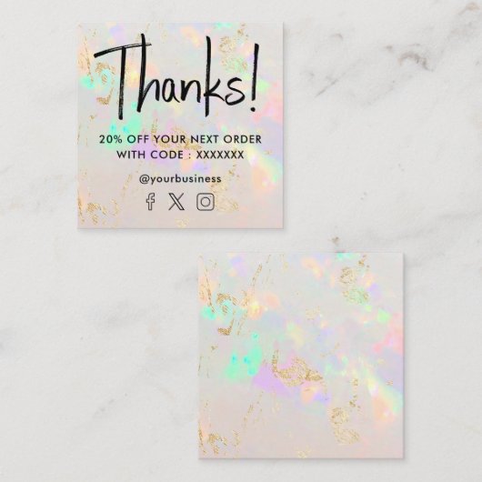 carte de réduction opale gemstone (Devant / Derrière)