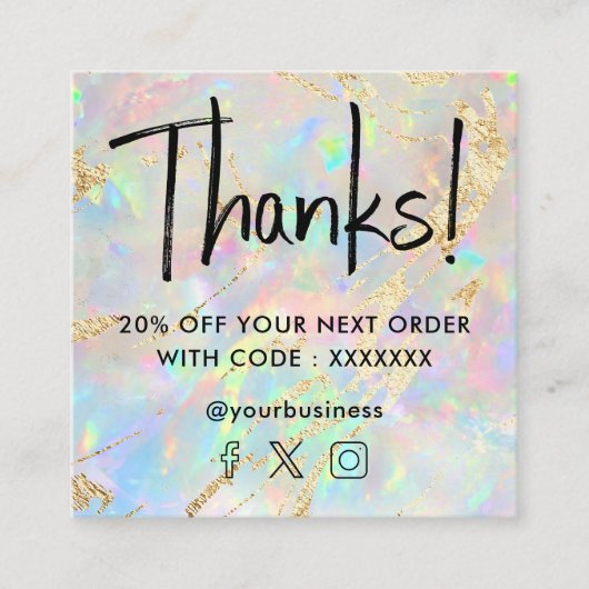 carte de réduction opale gemstone (Devant)