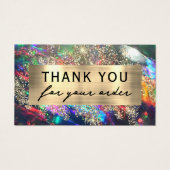 Carte de réduction opale noire parties scintillant (Devant)