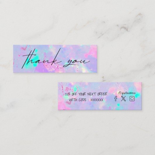 carte de réduction opale violet gemstone (Devant / Derrière)