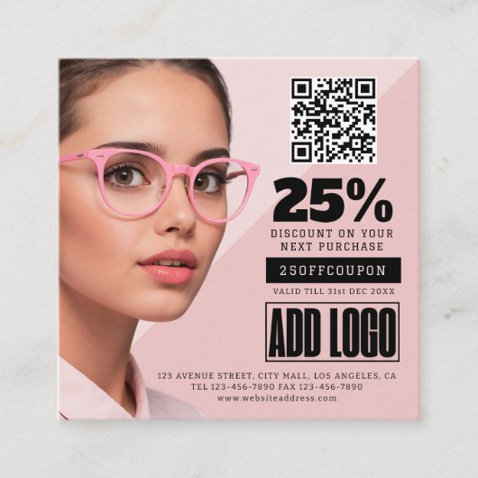 Carte De Réduction Optométriste Oewear Business QR Code (Devant)