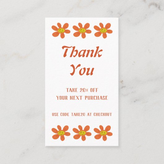 Carte de réduction Orange (Devant)