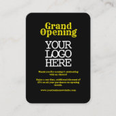 Carte De Réduction Ouverture du Grand Jaune noir | Logo (Devant)