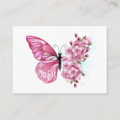 Carte De Réduction Papillon à fleurs avec Sakura rose (Devant)