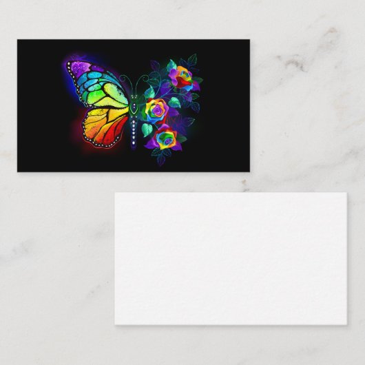 Carte De Réduction Papillon arc-en-ciel (Devant / Derrière)