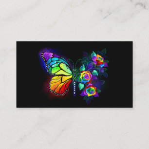 Carte De Réduction Papillon arc-en-ciel
