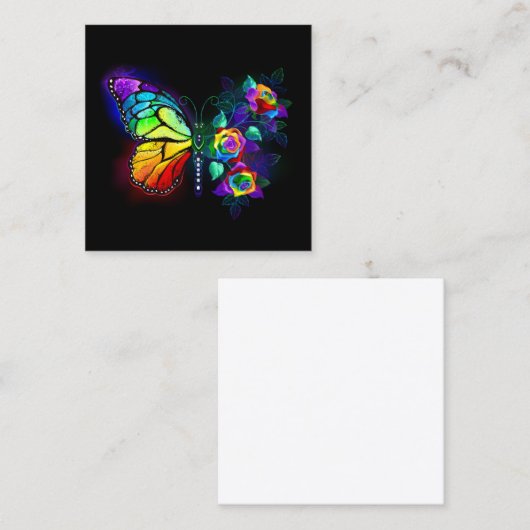 Carte De Réduction Papillon arc-en-ciel (Devant / Derrière)