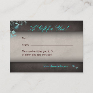 Carte De Réduction Papillon de spa de chèque-cadeau de salon
