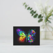 Carte De Réduction Papillon fleur arc-en-ciel (Debout devant)