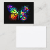 Carte De Réduction Papillon fleur arc-en-ciel (Devant / Derrière)