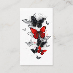 Carte De Réduction Papillons noirs et rouges volants