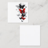 Carte De Réduction Papillons noirs et rouges volants (Devant / Derrière)