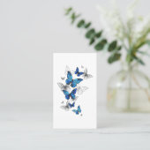 Carte De Réduction Papillons volants bleus Morpho (Debout devant)