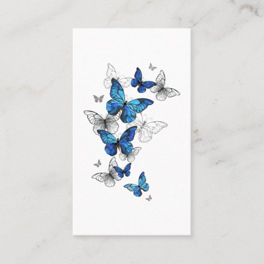 Carte De Réduction Papillons volants bleus Morpho (Devant)