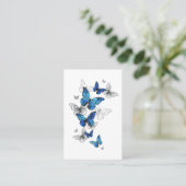 Carte De Réduction Papillons volants bleus Morpho (Debout devant)