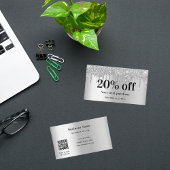 Carte De Réduction Parties scintillant argent goutte à l'élégante ent