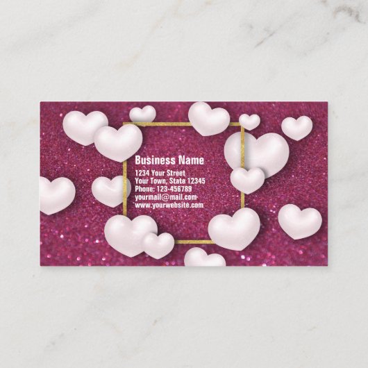 Carte De Réduction Parties scintillant des Coeurs blancs de la Saint- (Dos)