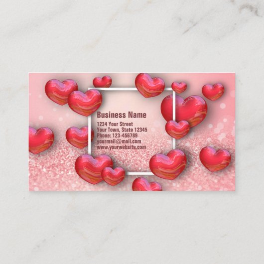 Carte De Réduction Parties scintillant des Red Hearts Heureuse Sainte (Dos)