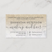 Carte De Réduction parties scintillant d'or clair moderne marbre somb (Dos)