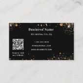 Carte De Réduction Parties scintillant d'or noir poussières qr code e (Dos)