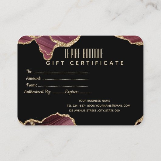 Carte De Réduction Parties scintillant en or de marbre chic (Dos)