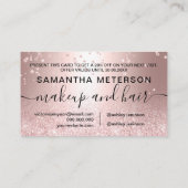 Carte De Réduction parties scintillant en or rose cadeau confetti sci (Dos)