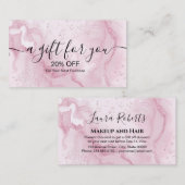 Carte De Réduction Parties scintillant liquide Splash Marbre rose (Devant / Derrière)