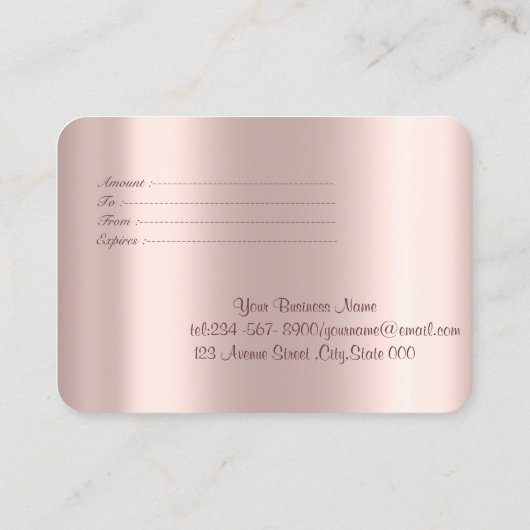 Carte De Réduction Parties scintillant Lotus, Confetti, Or Rose (Dos)