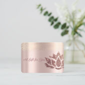 Carte De Réduction Parties scintillant Lotus, Confetti, Or Rose (Debout devant)