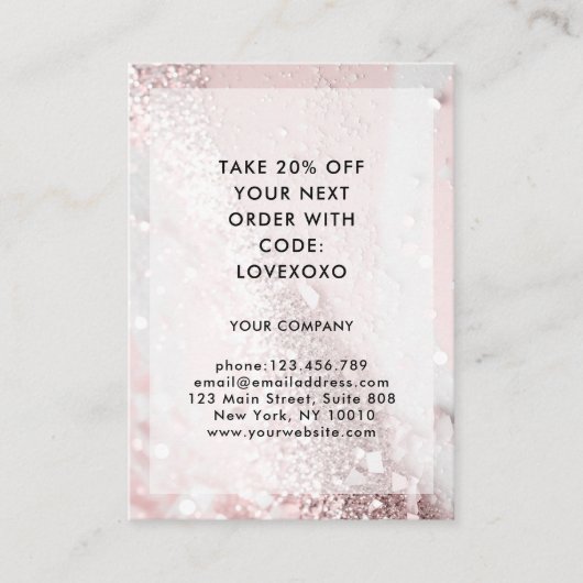 Carte de réduction Parties scintillant moderne (Devant)