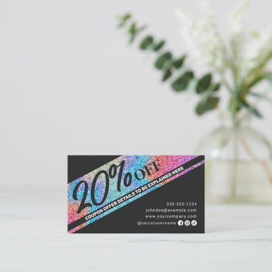 Carte De Réduction Parties scintillant moderne et salon de coiffure n (Debout devant)