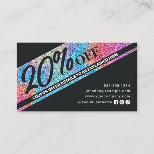 Carte De Réduction Parties scintillant moderne et salon de coiffure n (Devant)